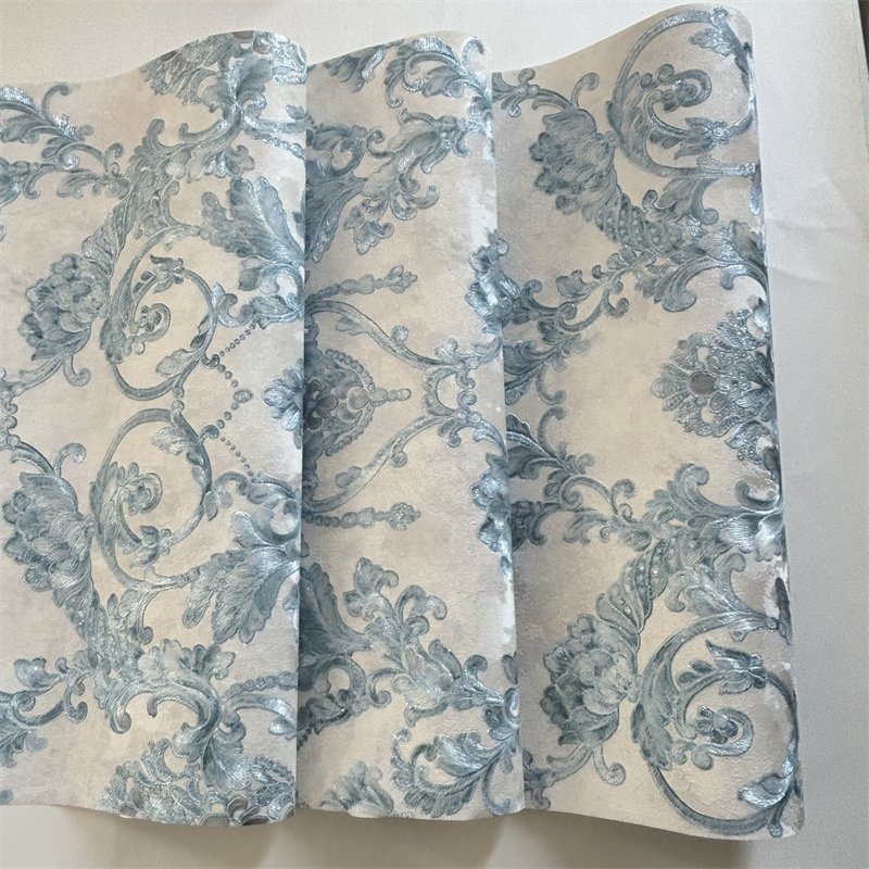 Wallpapers for Living Room Luxury White And Blue Decorative Plastic Wallpaper Roll Wallpaper
