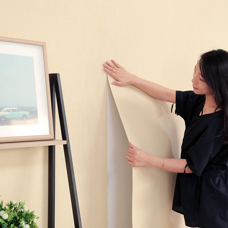 Wall Covering Manufacturer Removable Self-Adhesive Easy to Install Wallpaper Linen Cloth Wallpaper