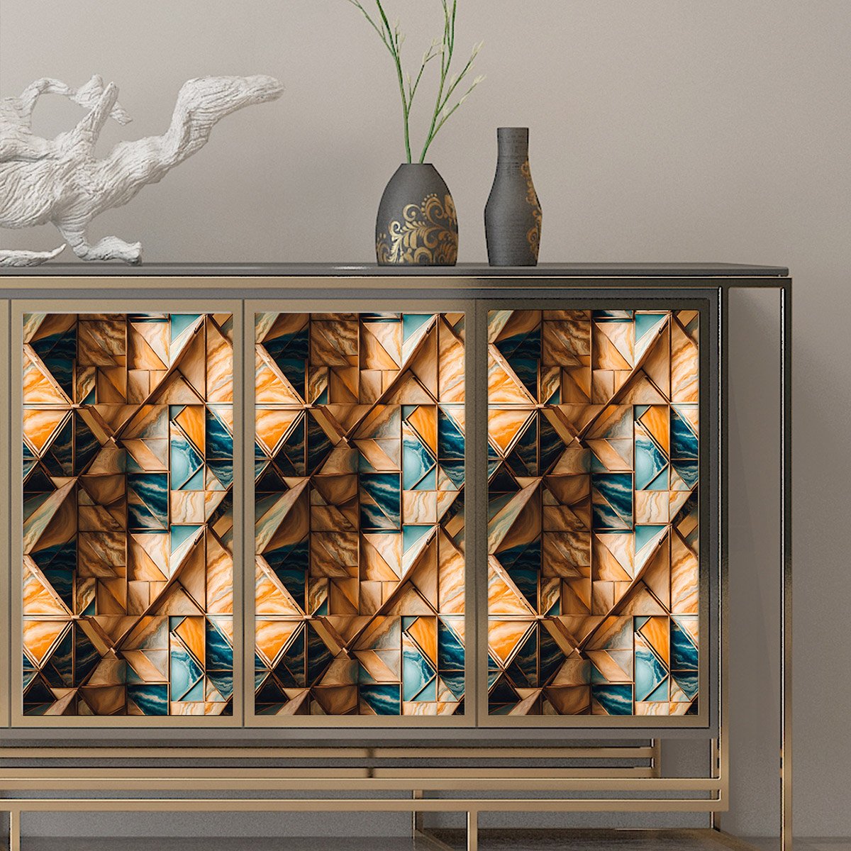 Simplified geometric graphics, TV background, wall paper, Nordic living room decoration wallpaper