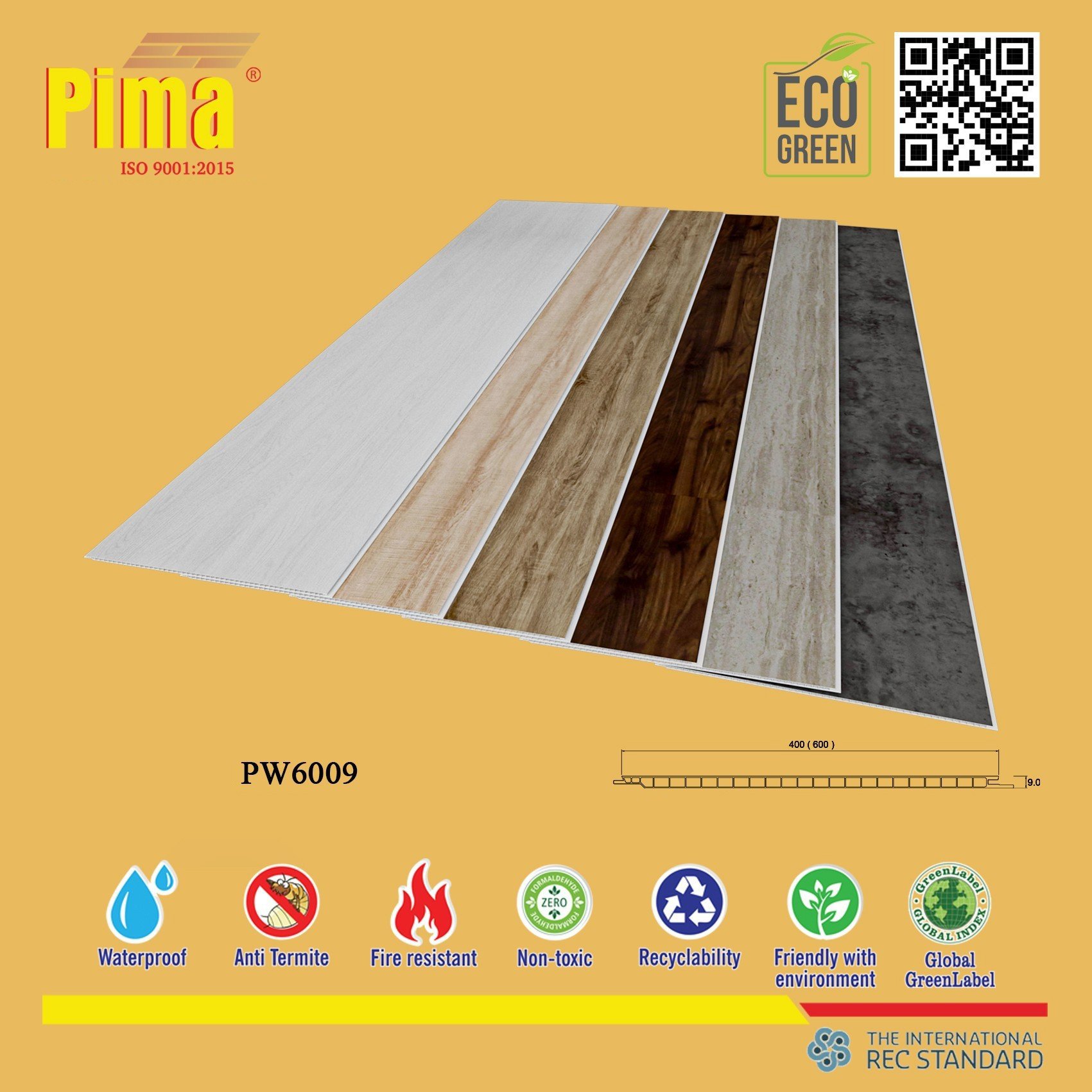 Quality PVC Wall Panel Lamination V Groove Plastic False Ceiling for Bedroom (Pima)