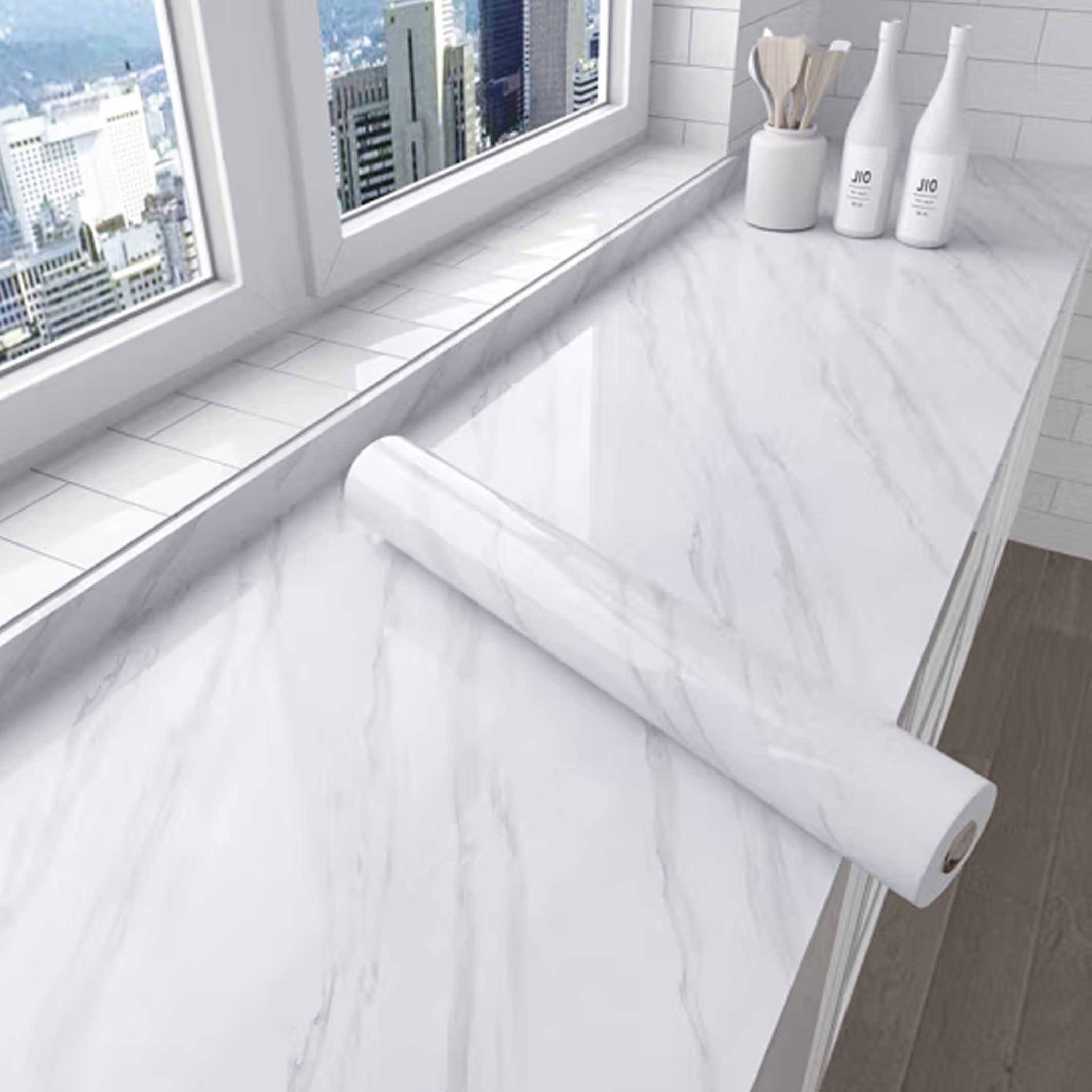Marble wallpaper style self-adhesive high glossy PVC sheet imitating natural stone texture vinyl plastic film pvc foil roll