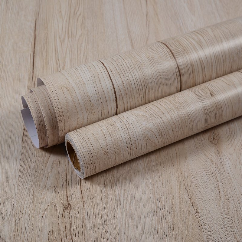 Modern Vintage White Maple Interior Film Self-Adhesive Waterproof Wallpaper Home Decorative Wall Covering Removable Wood Grain