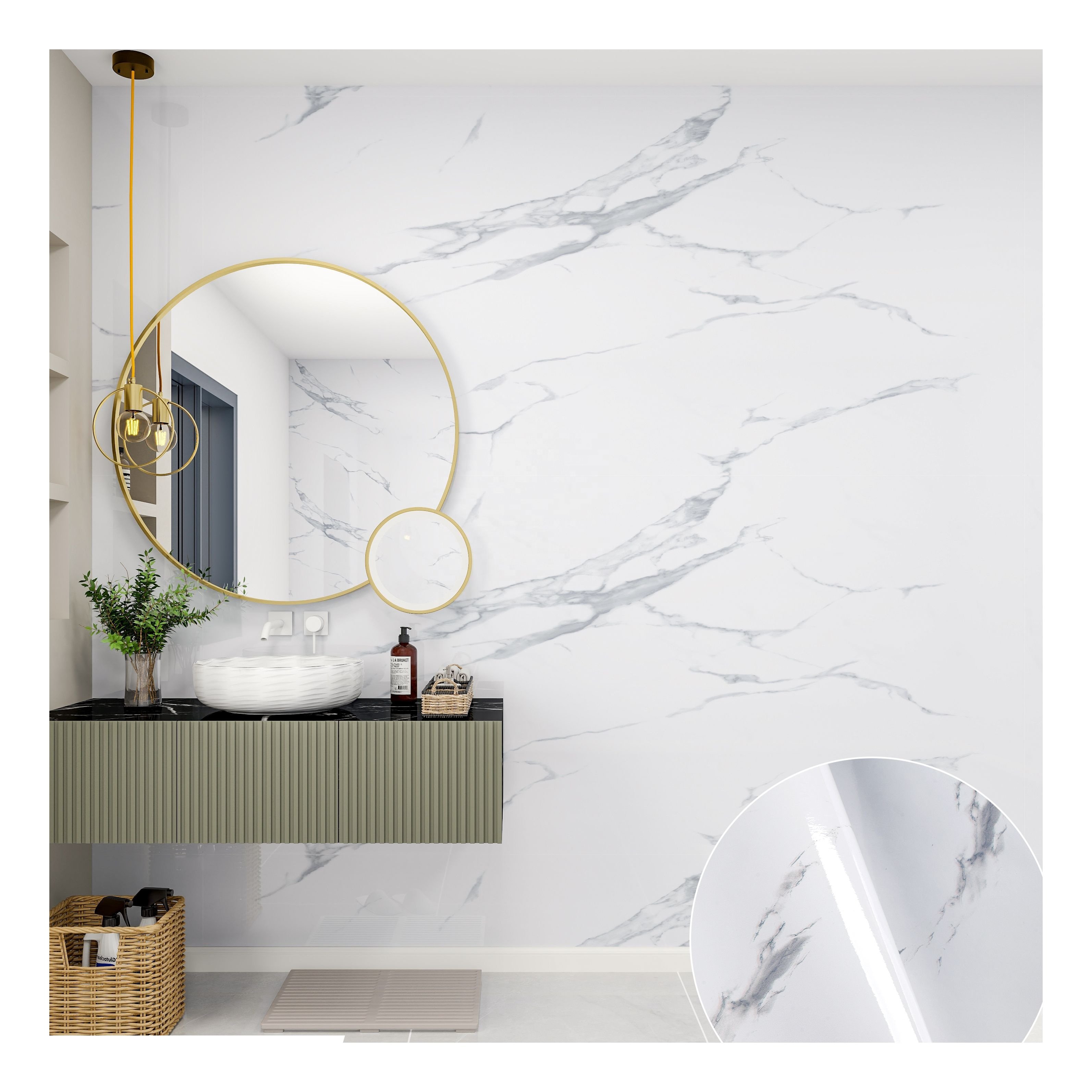 Alternative marble pvc sticker wallpaper peel and stick wall paper for hotel decoration Waterproof wallpaper 60cm *10m