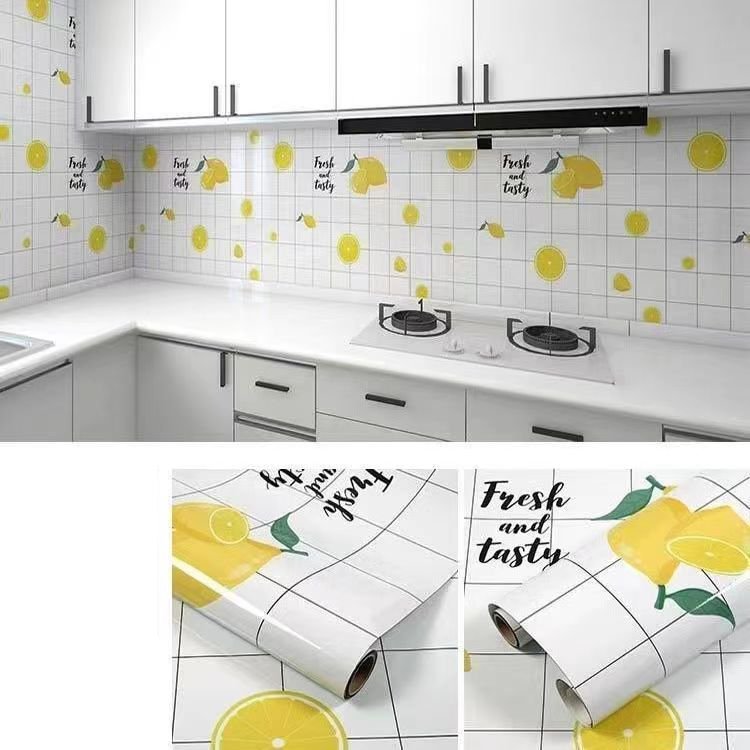 Width 60cm Kitchen Peel and Stick Wallpaper Roll Oilproof Wall Panel Paper Self Adhesive Vinyl Contact Paper For Home Decor