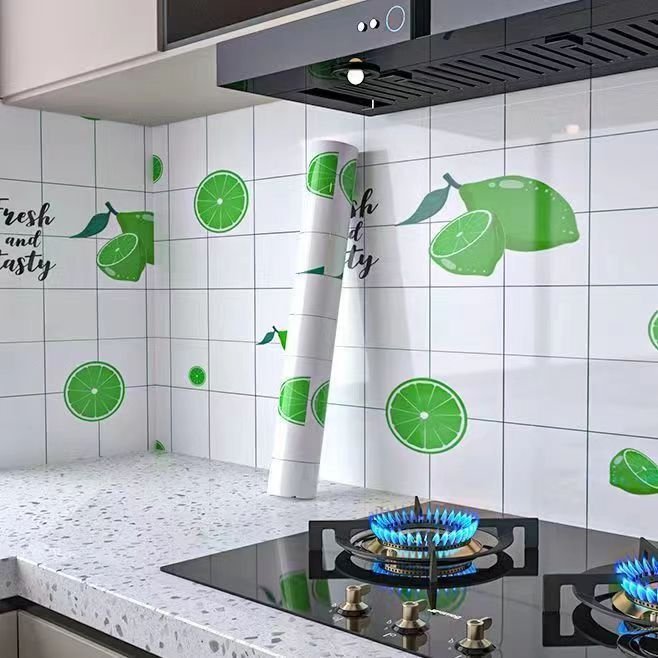 Width 60cm Kitchen Peel and Stick Wallpaper Roll Oilproof Wall Panel Paper Self Adhesive Vinyl Contact Paper For Home Decor