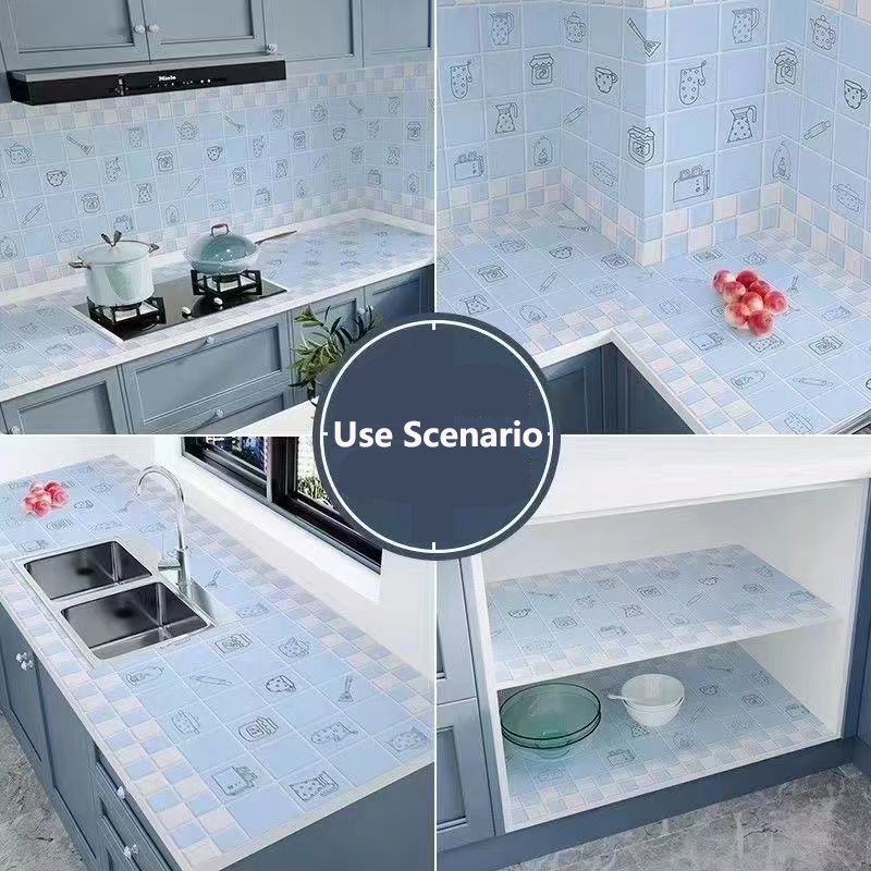 Width 60cm Kitchen Peel and Stick Wallpaper Roll Oilproof Wall Panel Paper Self Adhesive Vinyl Contact Paper For Home Decor