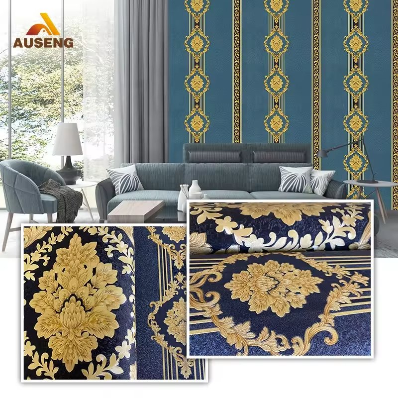 China Wallpaper Manufacturer Geometric Modern Wall Paper Papel De Parede Damask Pvc Wallpaper For Bedroom Walls