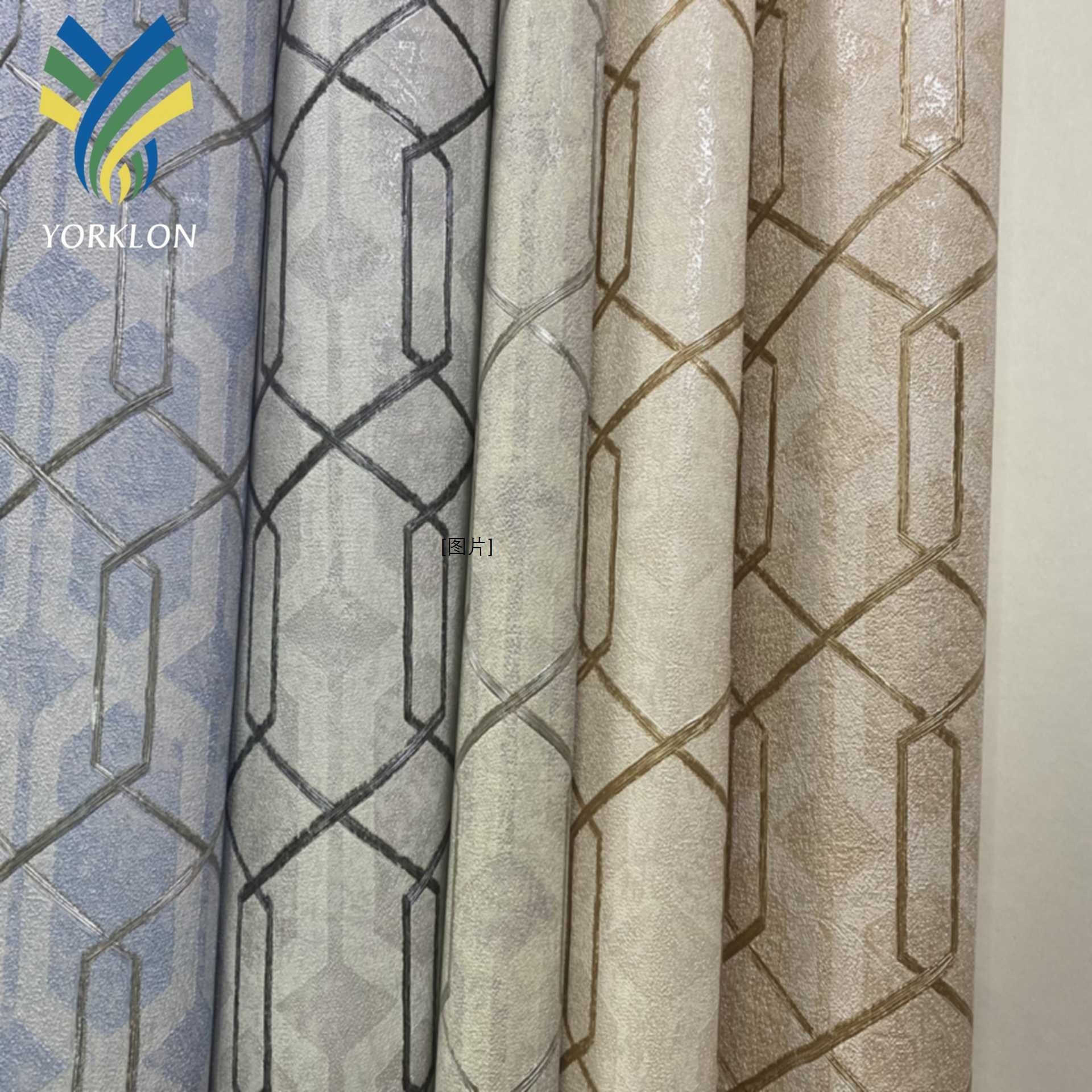 VK4 Modern Interior Line Room Home Wall Decoration 3D PVC Golden Geometric Roll Wallpaper