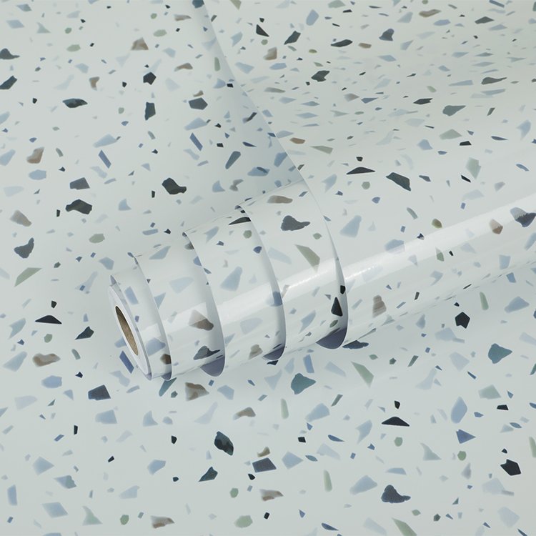 Fireproof aluminium foil waterproof marble kitchen washable self adhesive wallpaper for kitchen
