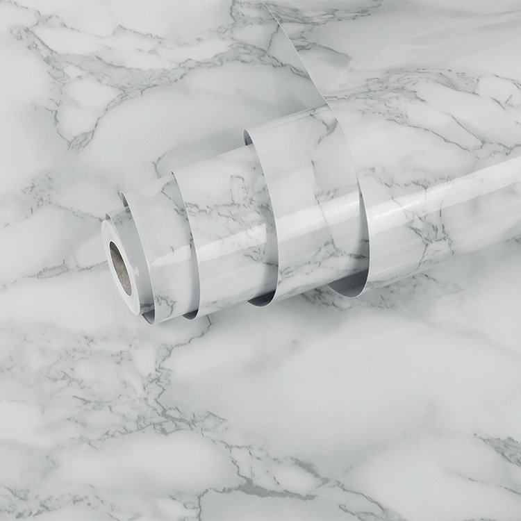 Fireproof aluminium foil waterproof marble kitchen washable self adhesive wallpaper for kitchen