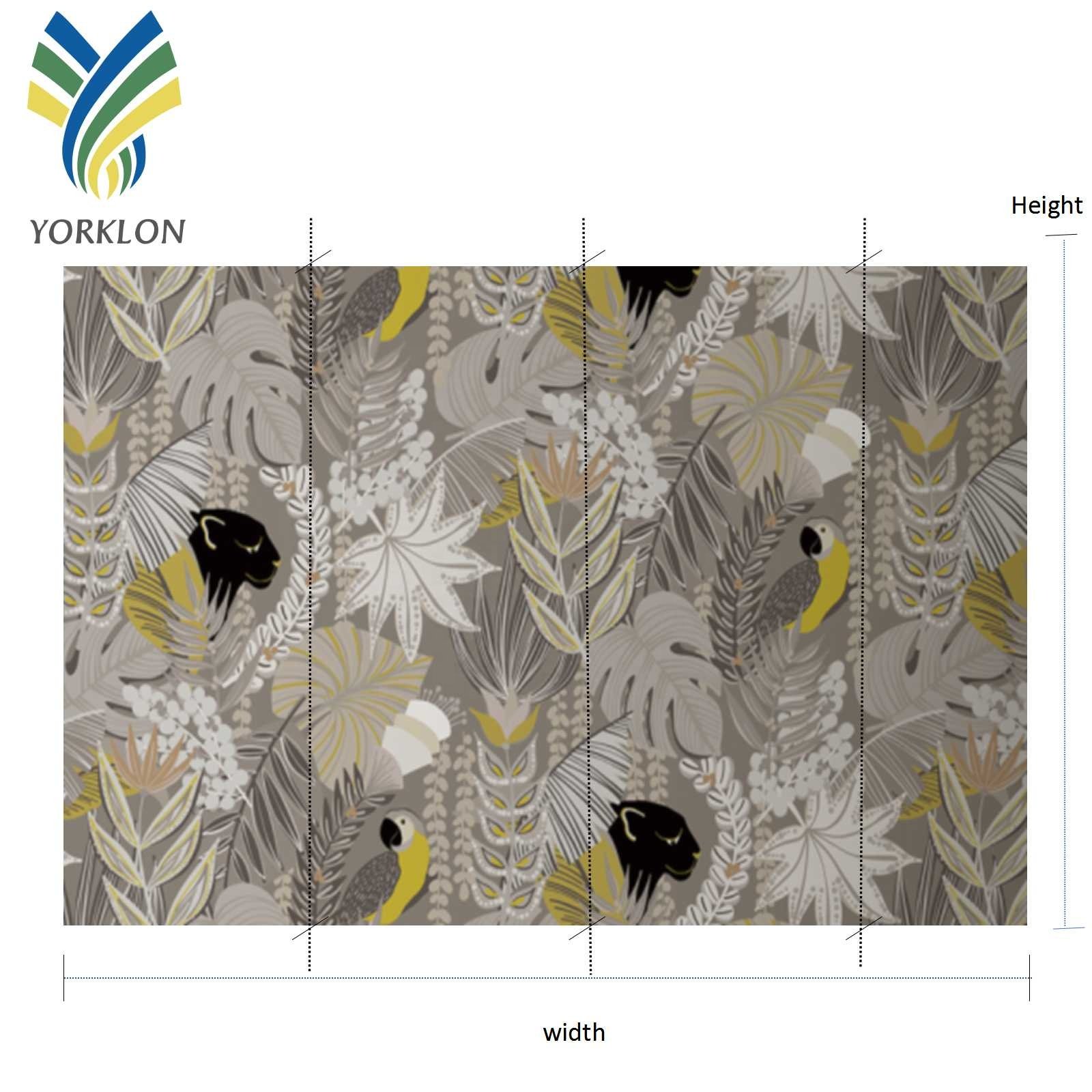 YKF-WJ 1 Custom Nature Green Leaves Flowers Wall paper Designs Grass Black Leopard Mural Wallpaper