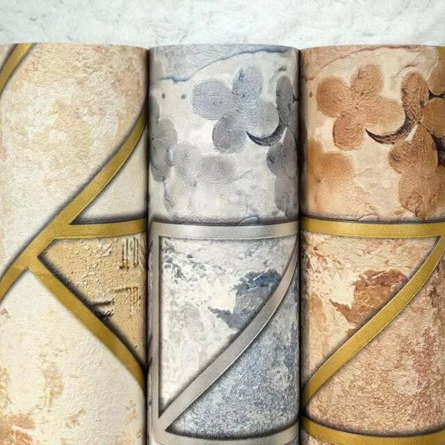 MyWow 0.53m Modern Marble Golden Line Geometric Waterproof Durable High Textured Ready Stock PVC Wallpaper for Wall Decor
