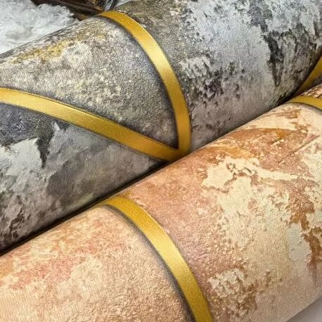 MyWow 0.53m Modern Marble Golden Line Geometric Waterproof Durable High Textured Ready Stock PVC Wallpaper for Wall Decor