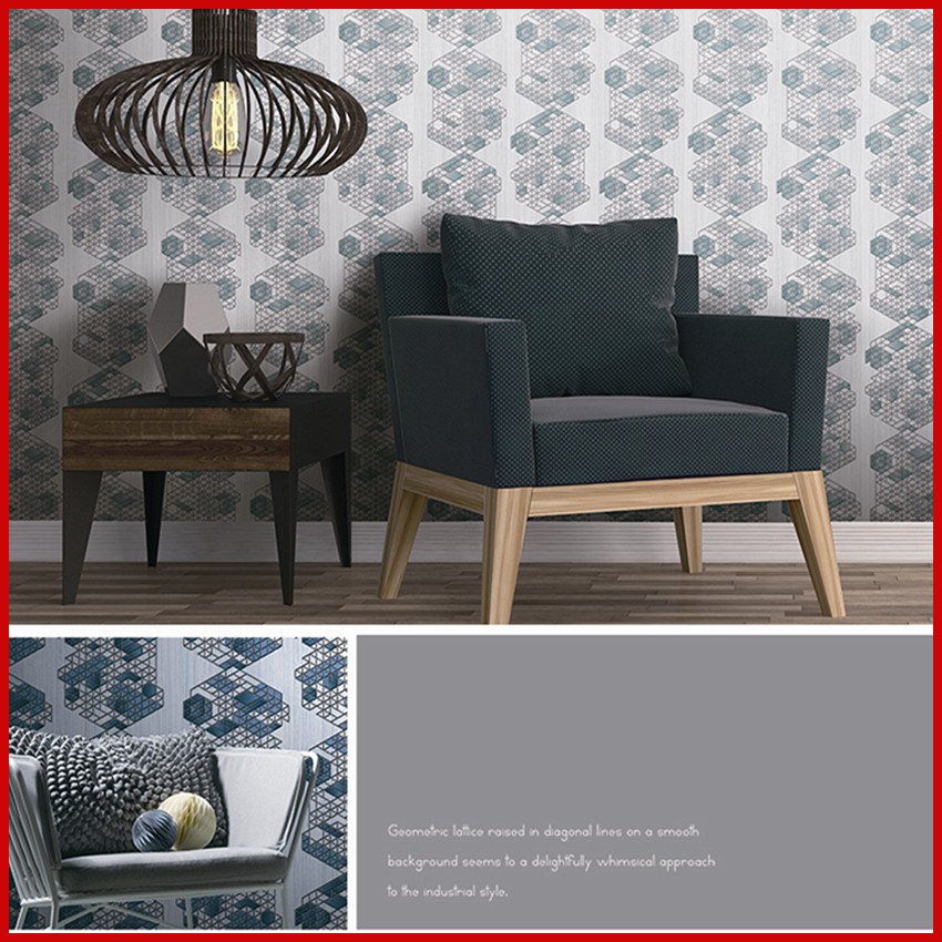 Modern Diamond Design PVC Wall Panels Heat-Resistant & Waterproof Floral Wallpaper with Stylish Finish for Hotel Decoration
