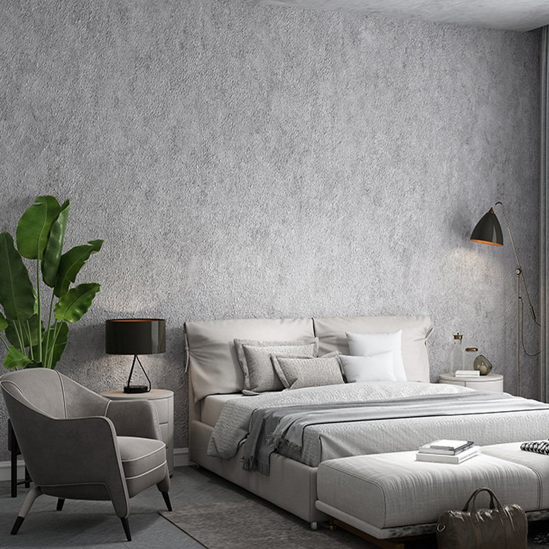 Gray Concrete Contact Paper Matte Thick Textured Wallpaper PVC Self Adhesive Peel and Stick Wall Paper