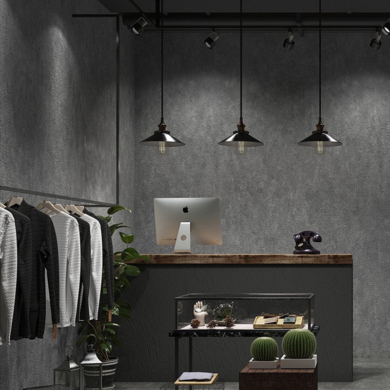 Gray Concrete Contact Paper Matte Thick Textured Wallpaper PVC Self Adhesive Peel and Stick Wall Paper