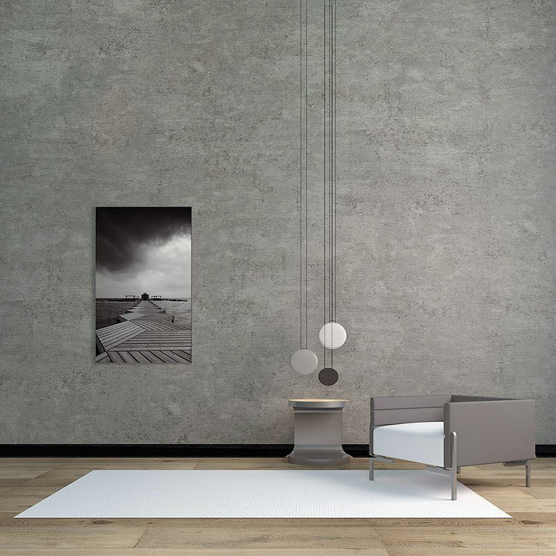 Gray Concrete Contact Paper Matte Thick Textured Wallpaper PVC Self Adhesive Peel and Stick Wall Paper