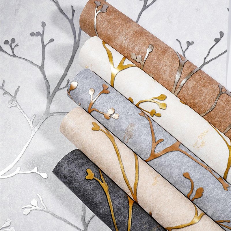 High quality modern geometric abstract 3d home decoration wallpaper with stripes natural plants animal patterns wallpaper roll