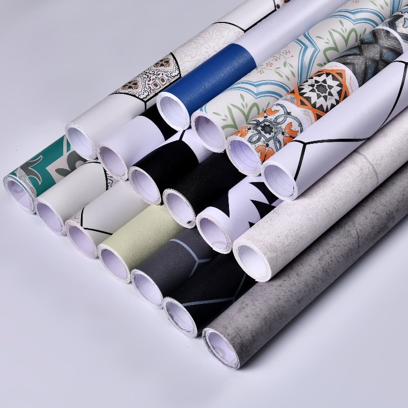Factory Direct Durable Peel Stick Wallpaper Grey Ethnic Pattern PVC Waterproof Floor Tile Hot-Sales Indoor Fabric Floor Sticker
