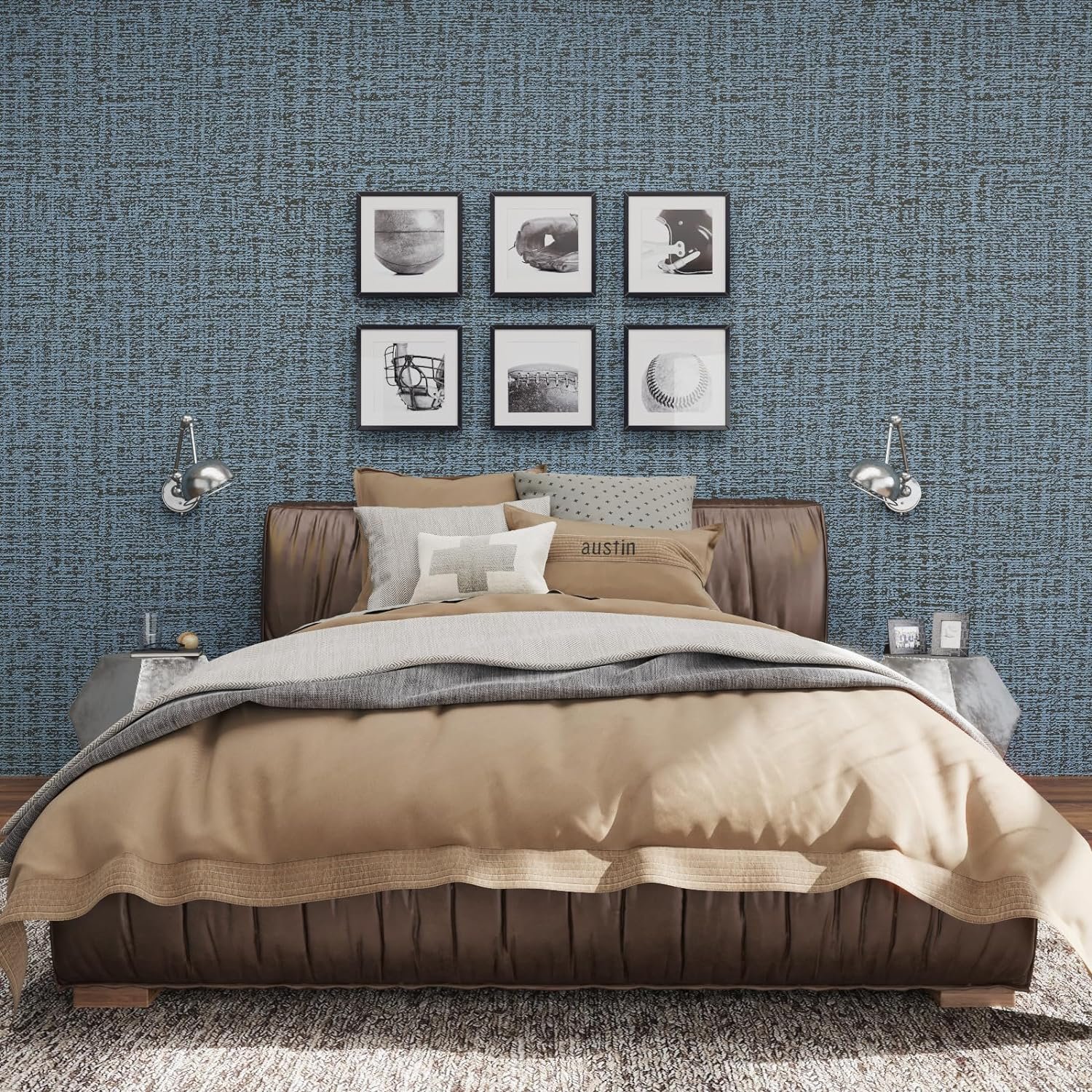 ORON DECO Hot selling 3D Textured Fabric Linen Wall paper Peel And Stick Self Adhesive Waterproof Wallpaper for Bedroom Wall