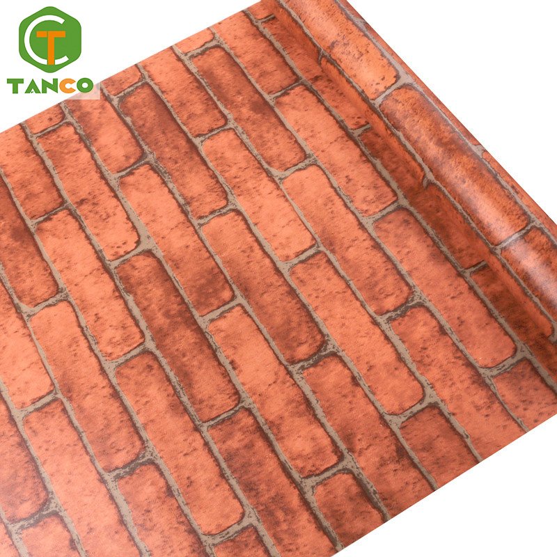 Hot sale mould-proof 3d self adhesive brick wallpaper roll sticker