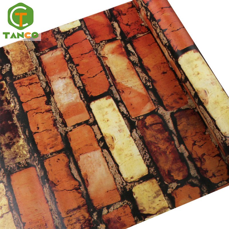 Hot sale mould-proof 3d self adhesive brick wallpaper roll sticker