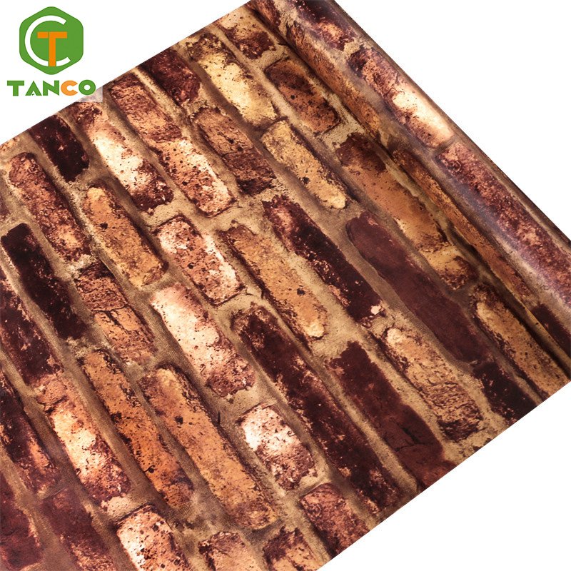 Hot sale mould-proof 3d self adhesive brick wallpaper roll sticker