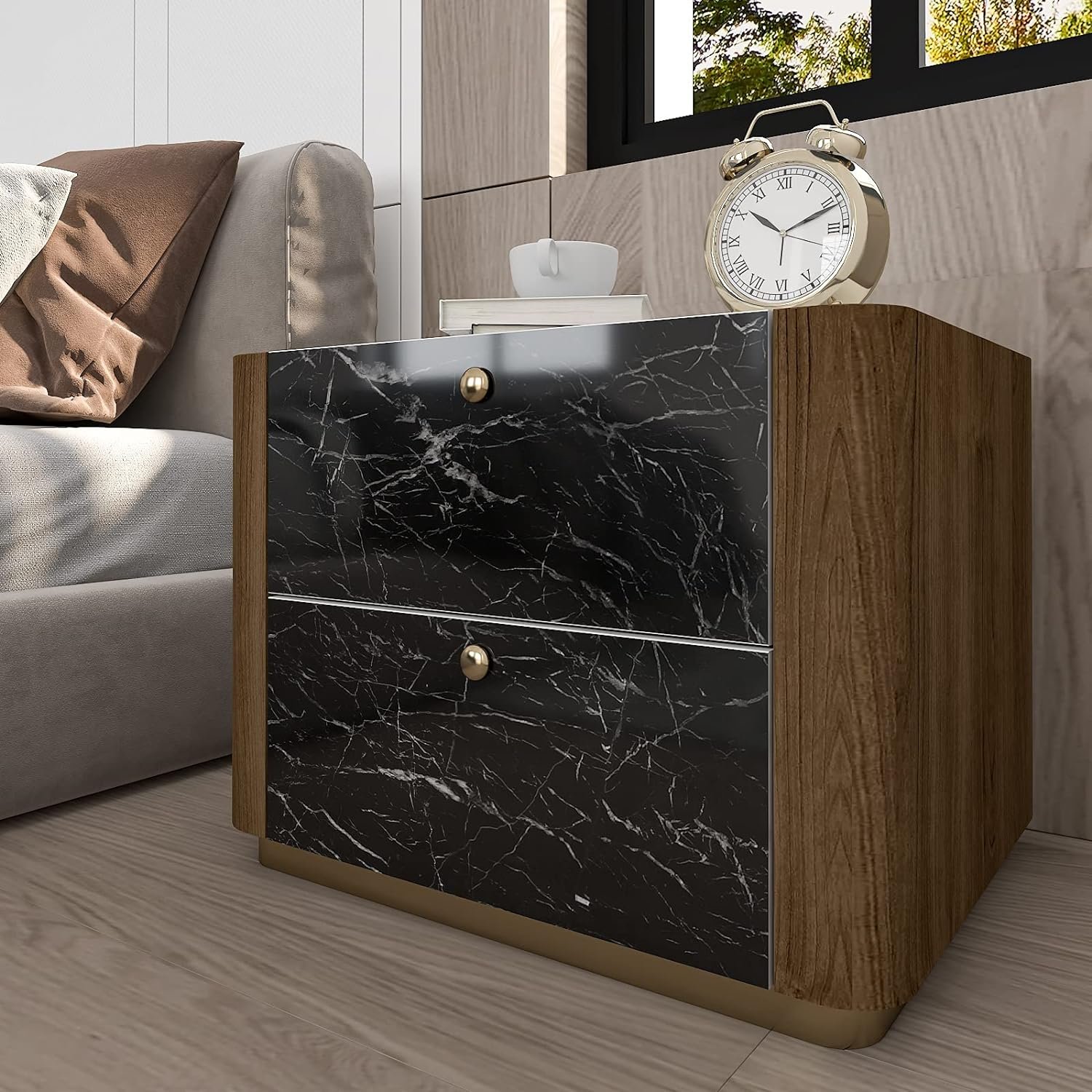 ORON Modern Black Peel And Stick Waterproof pvc Self Adhesive Marble Design Wall paper Rolls For Home Wall Decor
