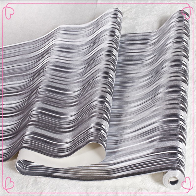 Silver wallpaper rolls pvc Wallpaper bedroom living room home decoration modular