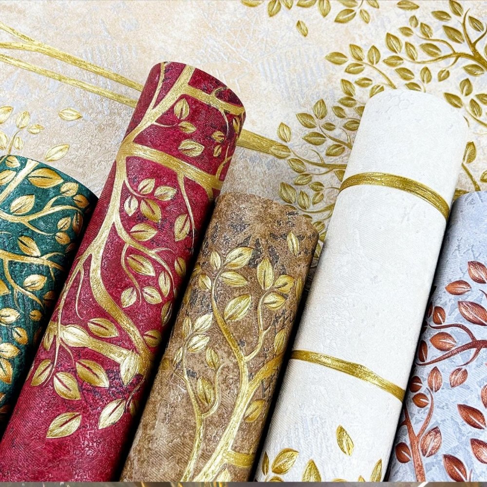 Modern linen woven PVC wallpaper living room bedroom wall home decoration wholesale solid color wallpaper roll