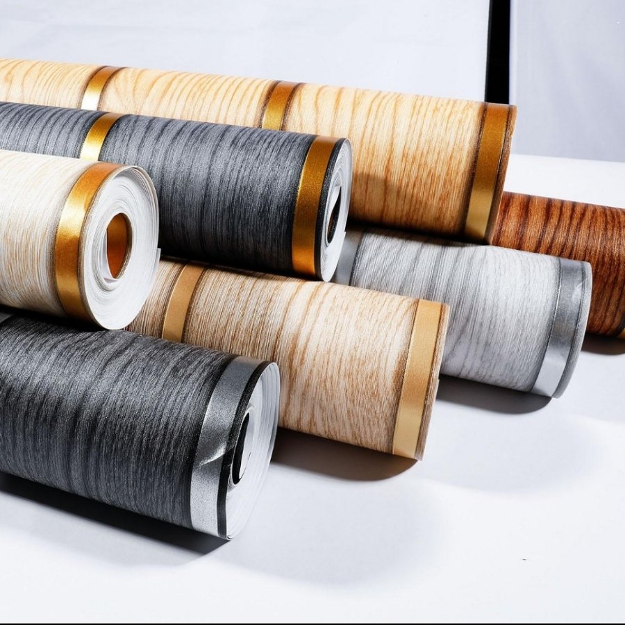 Modern linen woven PVC wallpaper living room bedroom wall home decoration wholesale solid color wallpaper roll