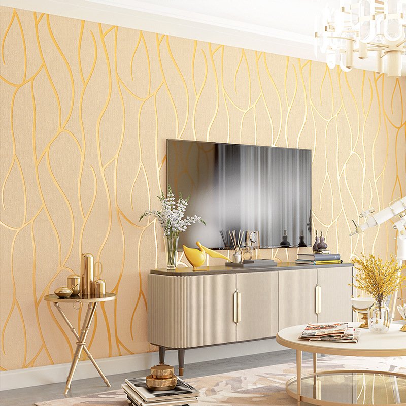 Self Adhesive Customized Suede Wallpaper Rolls Home Decoration for Living Room Luxury