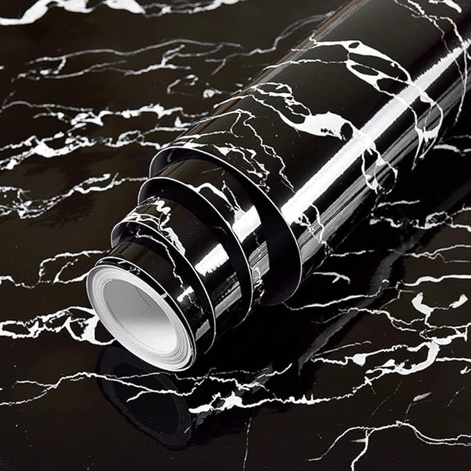 Moder black marble pvc self adhesive waterproof wallpaper sticker decoration film For Living Room