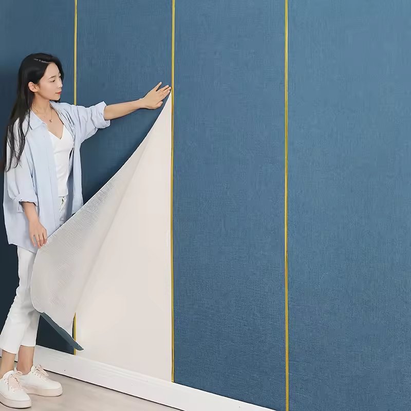 Self Adhesive Wallpaper Linen Textured Fabric Removable Peel and Stick 3D Wallpaper Rolls for Home Decoration On Sale Factory