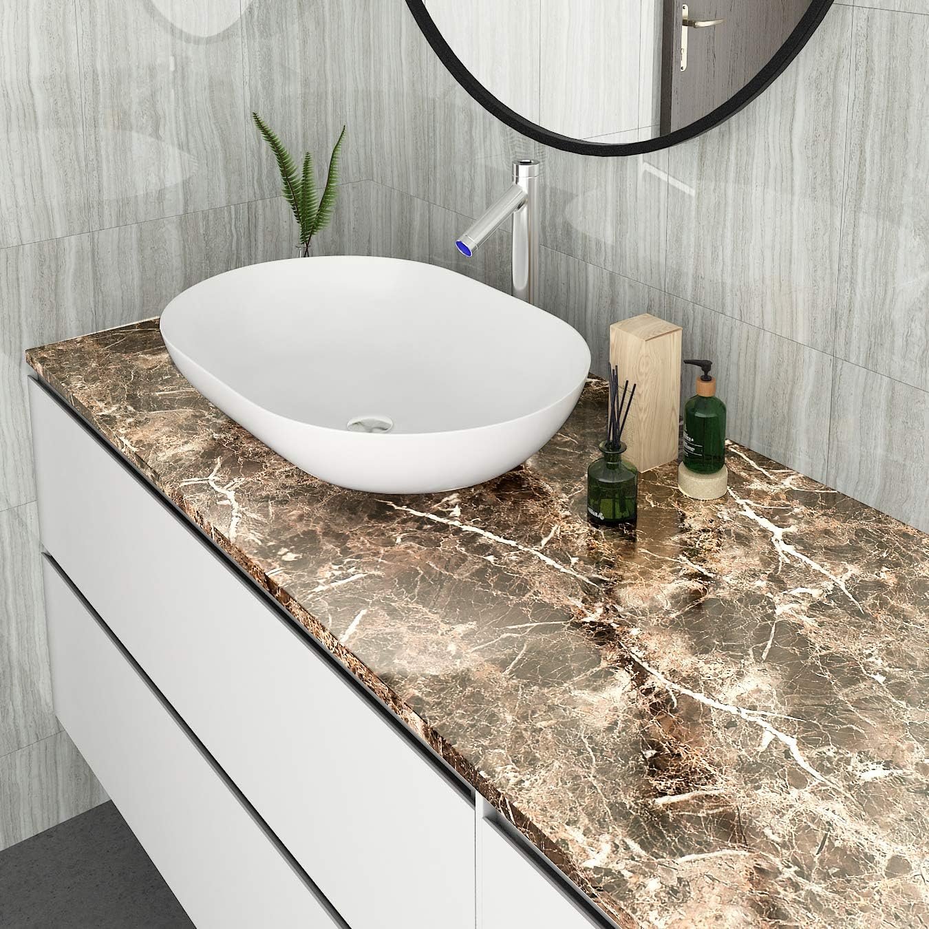 2024 Stocks Waterproof PVC 3D Marble Self Adhesive Wallpaper Roll Contact Paper In The Kitchen and Bathroom