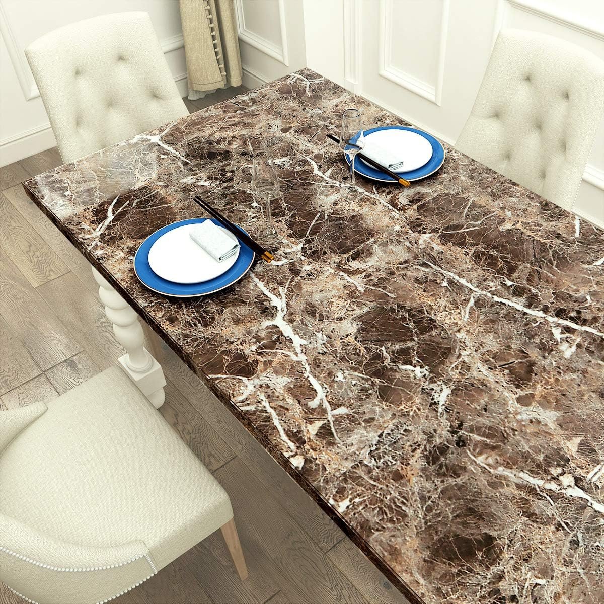 2024 Stocks Waterproof PVC 3D Marble Self Adhesive Wallpaper Roll Contact Paper In The Kitchen and Bathroom