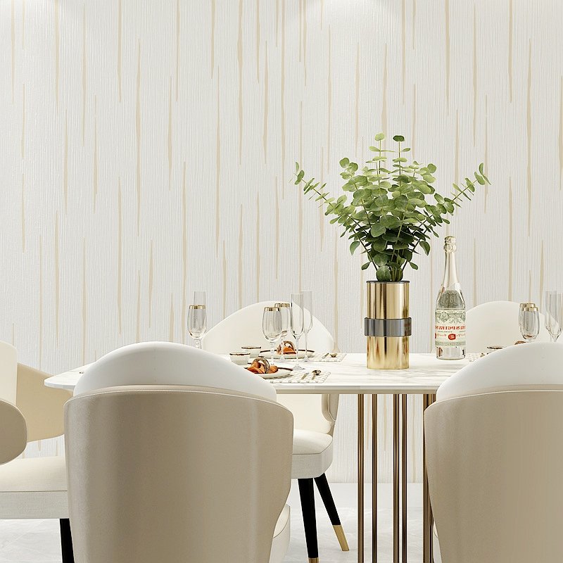 Modern simple 3D 3D Fine stripe embossed wallpaper bedroom living room hotel fashionable plain wallpaper