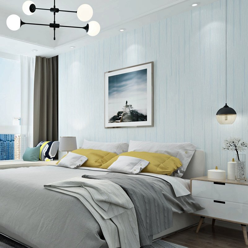 Modern simple 3D 3D Fine stripe embossed wallpaper bedroom living room hotel fashionable plain wallpaper