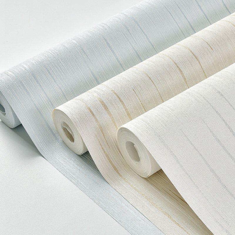 Modern simple 3D 3D Fine stripe embossed wallpaper bedroom living room hotel fashionable plain wallpaper