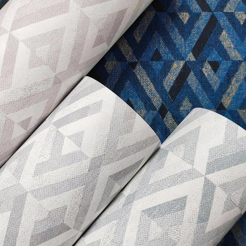 Diamond shaped geometric pattern brushing water Self adhesive 3D non-woven wallpaper