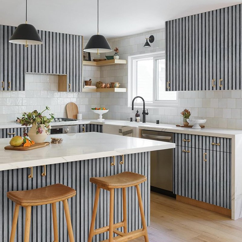 furniture surface renovation wall contact paper peel and stick slat wood wallpaper self adhesive waterproof for living room