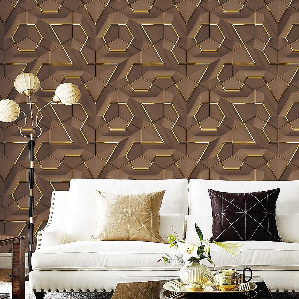 Hot Sales Vinyl wallpaper 3D Geometrical Modern Design PVC Wall Paper for home decoration