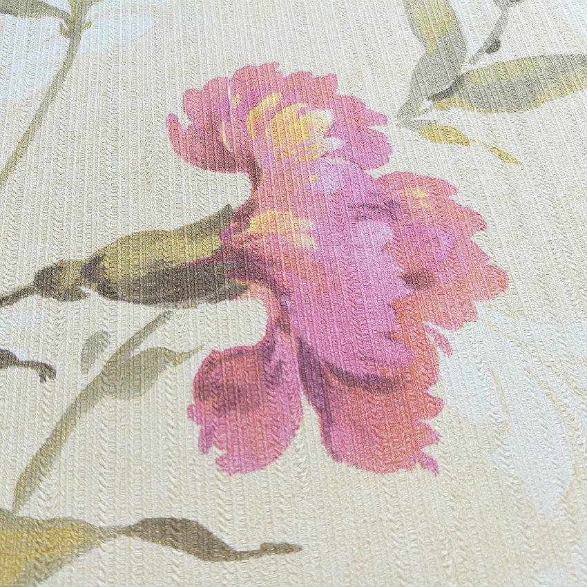 Classic Floral Design Vinyl Wallpaper Geometric Sound-Absorbing Moisture-Proof Eco-Friendly Apartment Entertainment