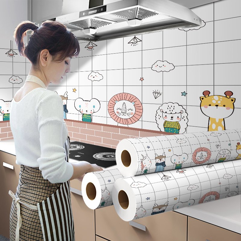 FuDi 3D Self Adhassive Kitchen Backsplash Tile Sheet Epoxy Resin Wallpaper For Kitchen