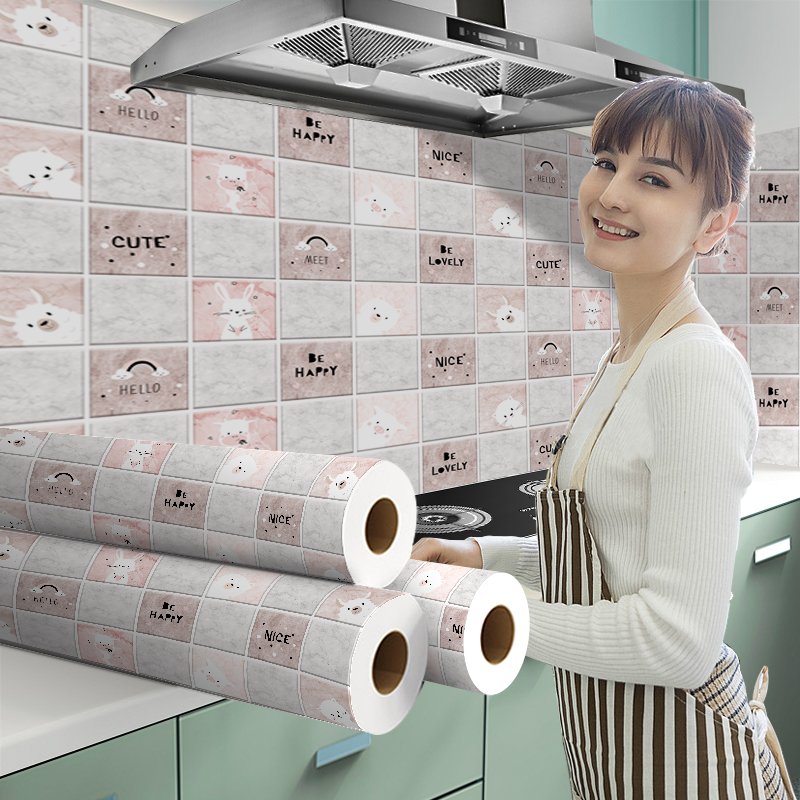 FuDi 3D Self Adhassive Kitchen Backsplash Tile Sheet Epoxy Resin Wallpaper For Kitchen