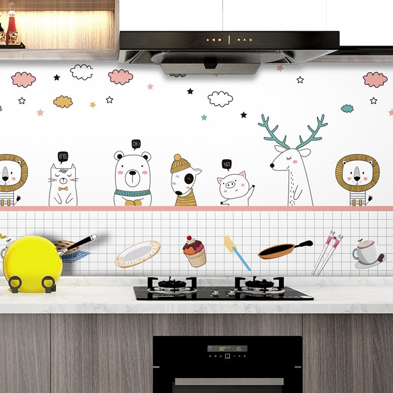 FuDi 3D Self Adhassive Kitchen Backsplash Tile Sheet Epoxy Resin Wallpaper For Kitchen