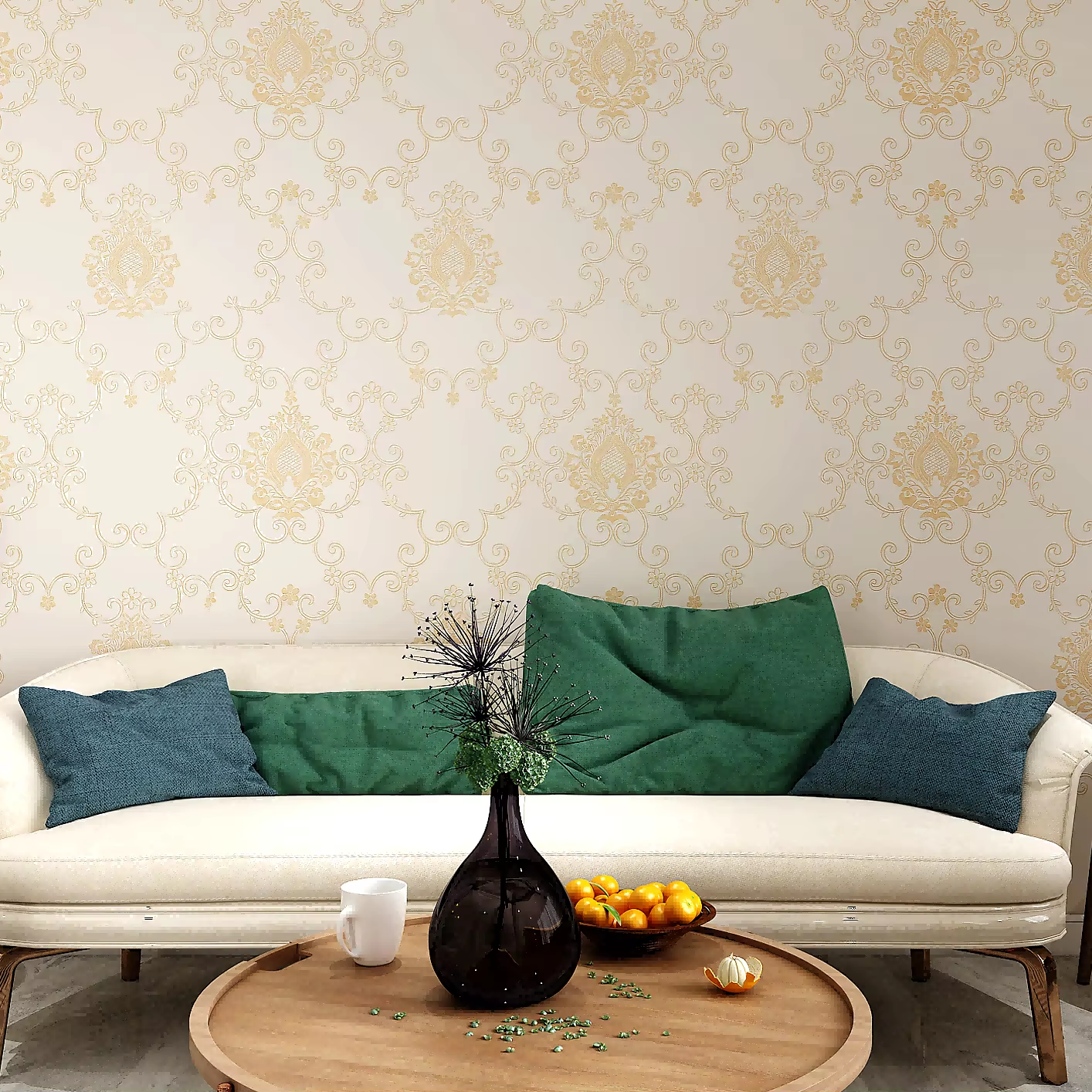 floral customize self adhesive rolls vinyl contact paper wallpaper for interior decoration