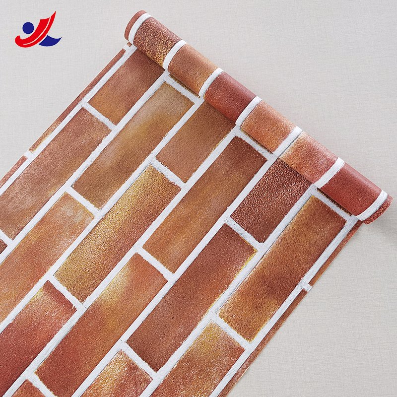 Wholesale High quality brick pvc waterproof bathroom bedroom wallpaper roll