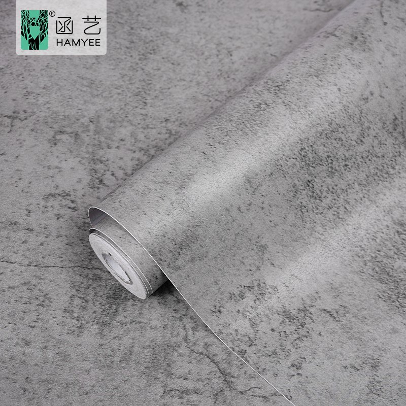 Industrial style cement concrete gray wall paper textured vintage cement peel & stick wallpaper