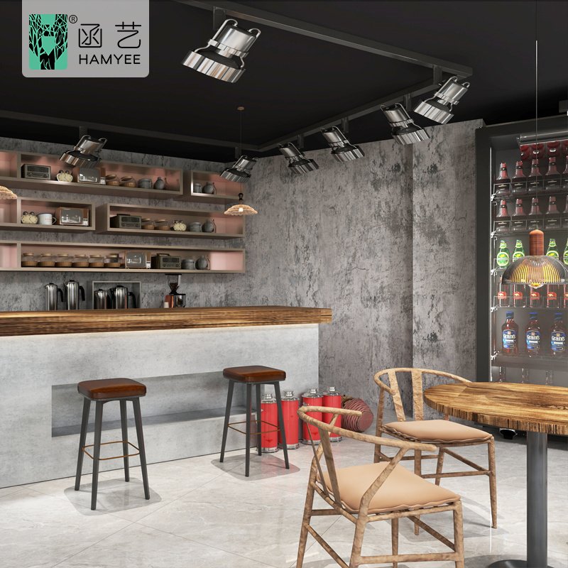 Industrial style cement concrete gray wall paper textured vintage cement peel & stick wallpaper